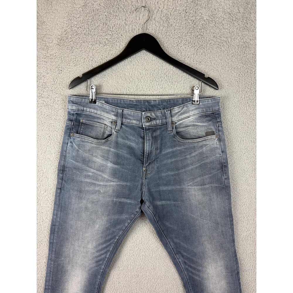G-Star RAW Revend Skinny Jeans Mens 36x32 Blue Light Wash Slim Stretch Denim Men